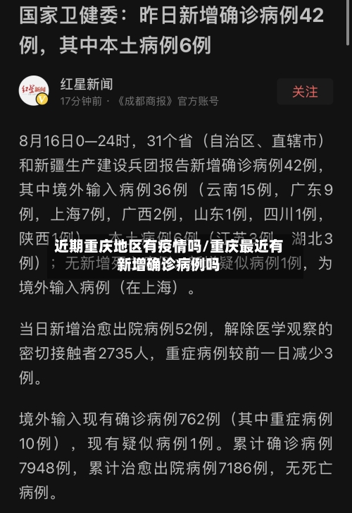 近期重庆地区有疫情吗/重庆最近有新增确诊病例吗