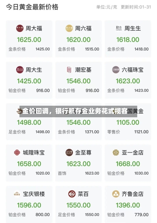 金价回调，银行积存金业务花式揽客