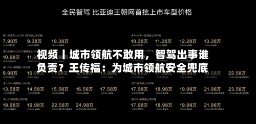 视频丨城市领航不敢用，智驾出事谁负责？王传福：为城市领航安全兜底