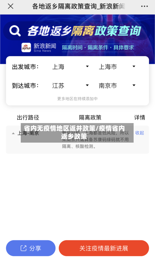 省内无疫情地区返并政策/疫情省内返乡政策