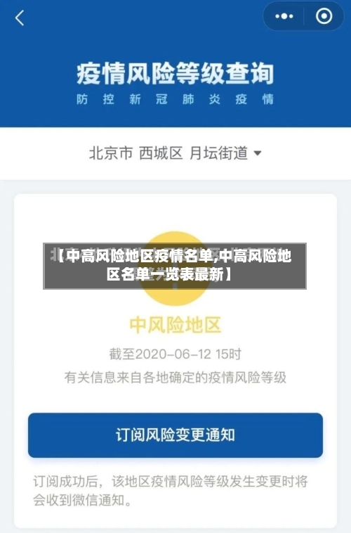 【中高风险地区疫情名单,中高风险地区名单一览表最新】