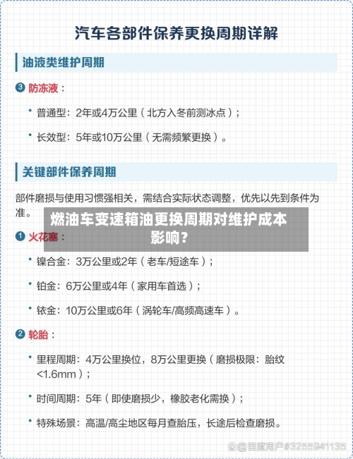 燃油车变速箱油更换周期对维护成本影响？