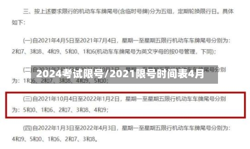 2024考试限号/2021限号时间表4月
