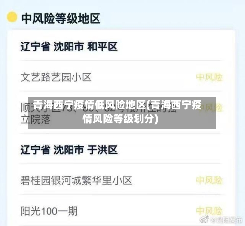 青海西宁疫情低风险地区(青海西宁疫情风险等级划分)