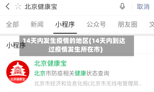14天内发生疫情的地区(14天内到达过疫情发生所在市)