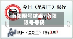 南阳限号结果/南阳限号号码