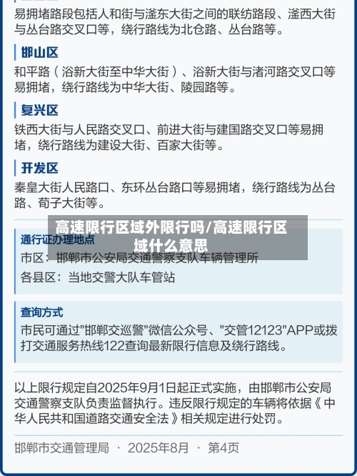 高速限行区域外限行吗/高速限行区域什么意思