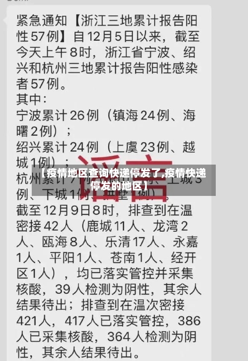 【疫情地区查询快递停发了,疫情快递停发的地区】