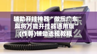 辅助开挂神器“微乐广东麻将万能开挂器通用版”(作弊)辅助透视教程