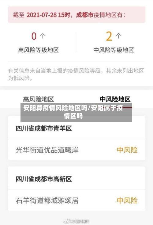 安阳算疫情风险地区吗/安阳属于疫情区吗
