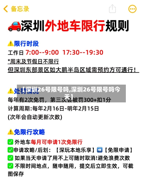 【深圳26号限号吗,深圳26号限号吗今天】