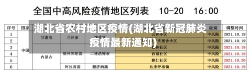 湖北省农村地区疫情(湖北省新冠肺炎疫情最新通知)