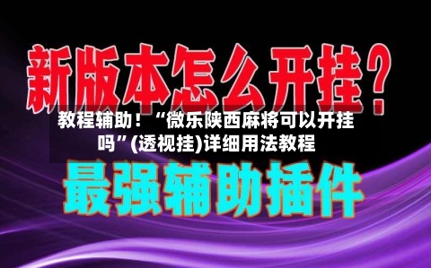 教程辅助！“微乐陕西麻将可以开挂吗”(透视挂)详细用法教程