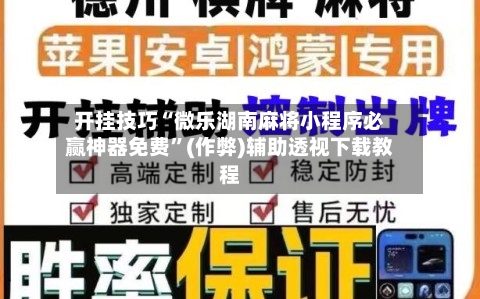 开挂技巧“微乐湖南麻将小程序必赢神器免费”(作弊)辅助透视下载教程