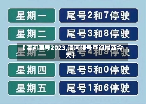 【清河限号2023,清河限号查询最新今天】