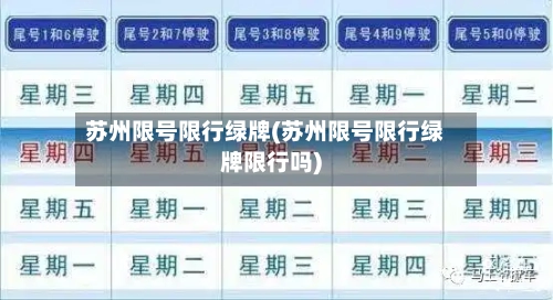 苏州限号限行绿牌(苏州限号限行绿牌限行吗)