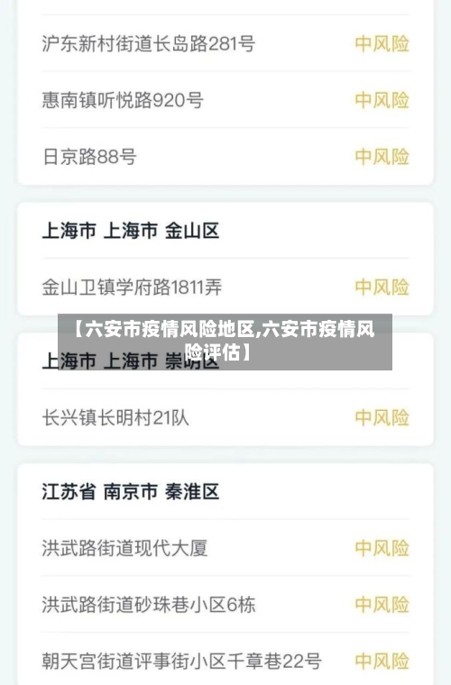 【六安市疫情风险地区,六安市疫情风险评估】