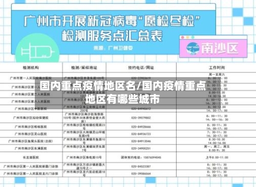 国内重点疫情地区名/国内疫情重点地区有哪些城市