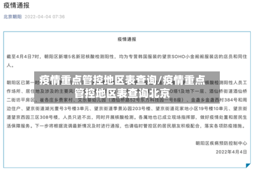 疫情重点管控地区表查询/疫情重点管控地区表查询北京