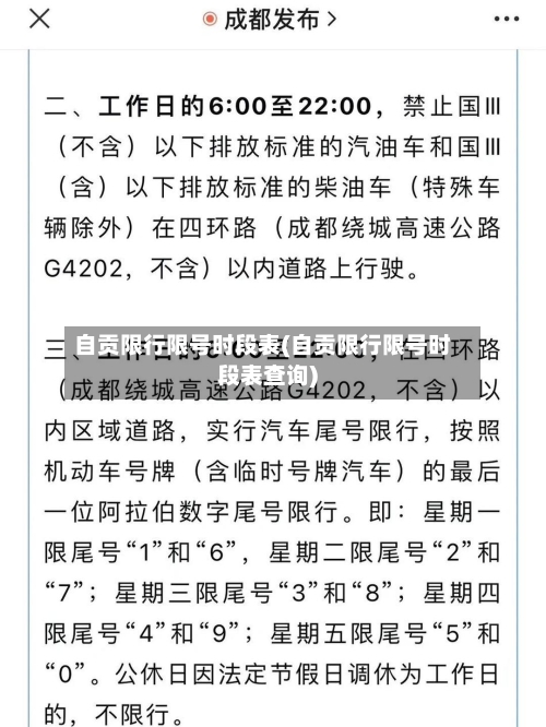 自贡限行限号时段表(自贡限行限号时段表查询)