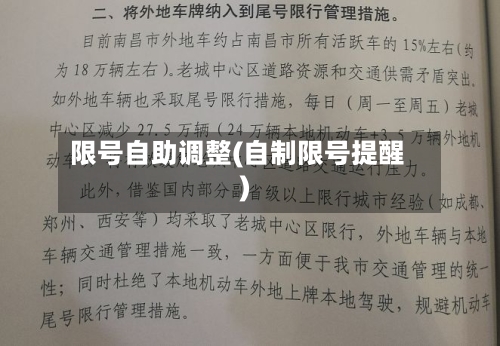 限号自助调整(自制限号提醒)