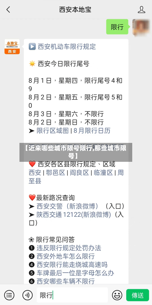 【近来哪些城市限号限行,那些城市限号】