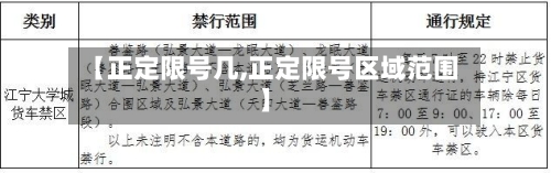 【正定限号几,正定限号区域范围】