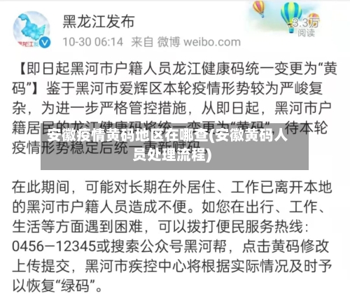 安徽疫情黄码地区在哪查(安徽黄码人员处理流程)