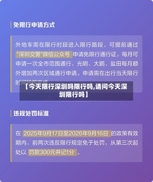 【今天限行深圳吗限行吗,请问今天深圳限行吗】
