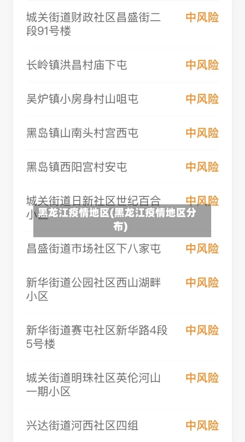 黑龙江疫情地区(黑龙江疫情地区分布)