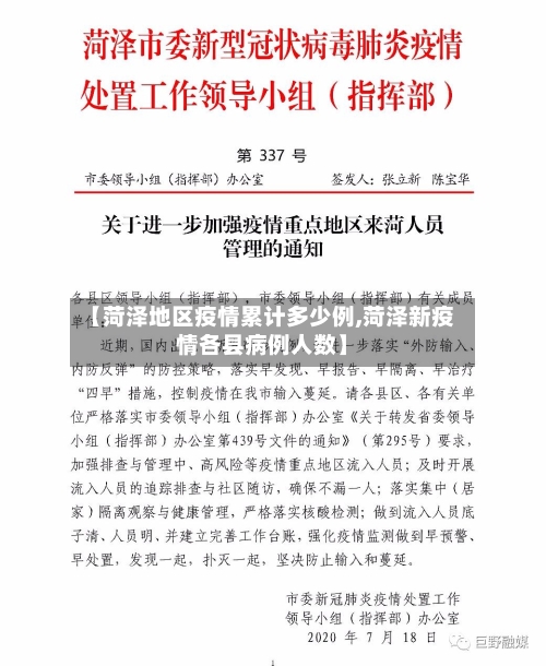 【菏泽地区疫情累计多少例,菏泽新疫情各县病例人数】