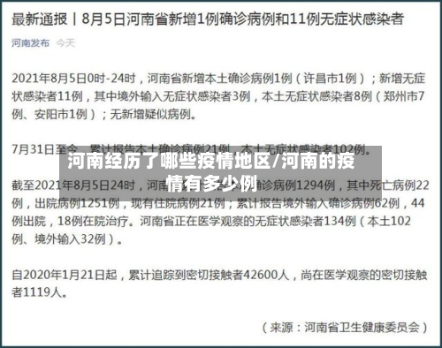 河南经历了哪些疫情地区/河南的疫情有多少例