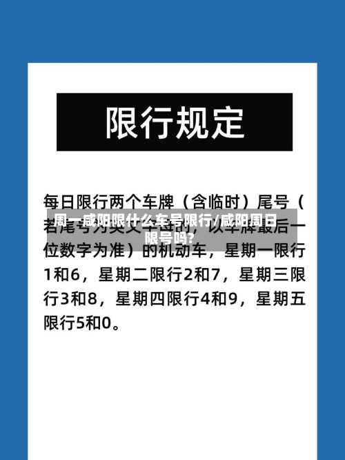 周一咸阳限什么车号限行/咸阳周日限号吗?