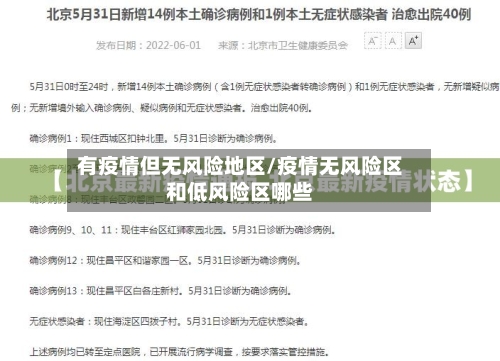 有疫情但无风险地区/疫情无风险区和低风险区哪些