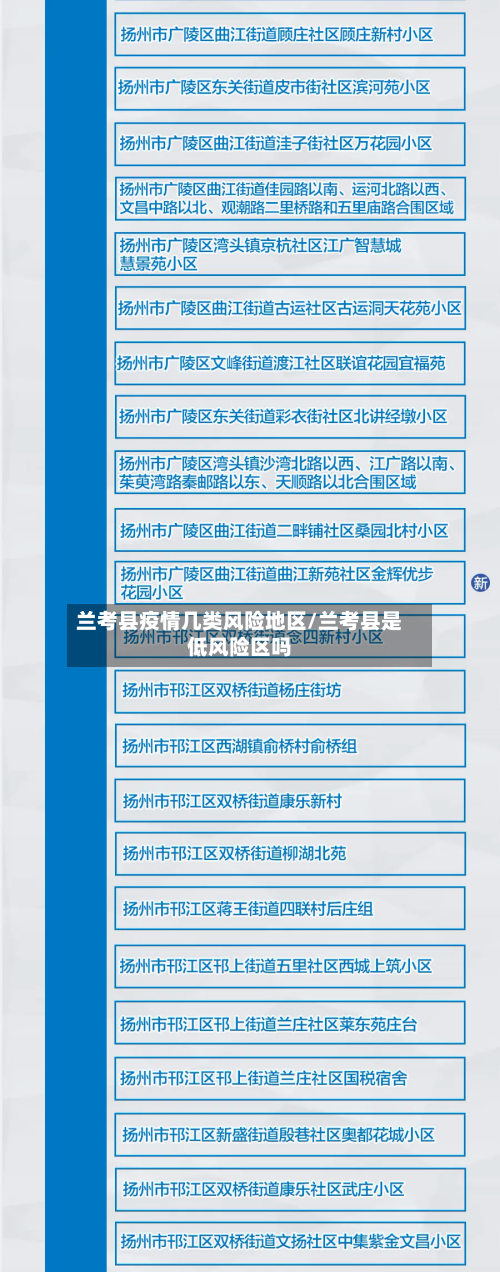 兰考县疫情几类风险地区/兰考县是低风险区吗