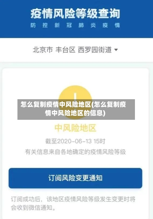 怎么复制疫情中风险地区(怎么复制疫情中风险地区的信息)
