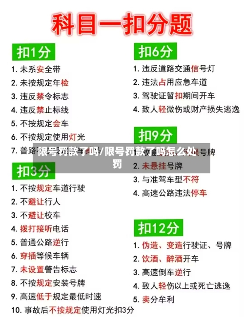 限号罚款了吗/限号罚款了吗怎么处罚