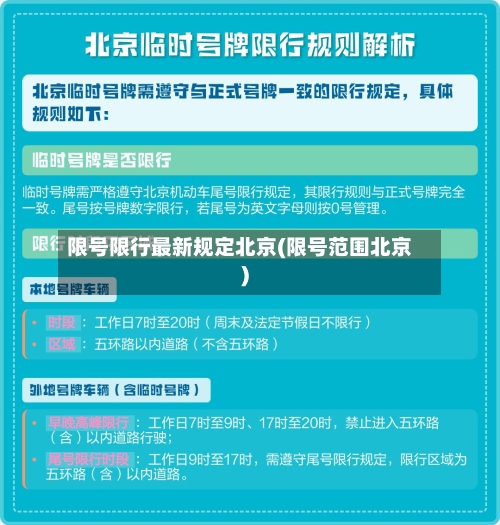 限号限行最新规定北京(限号范围北京)