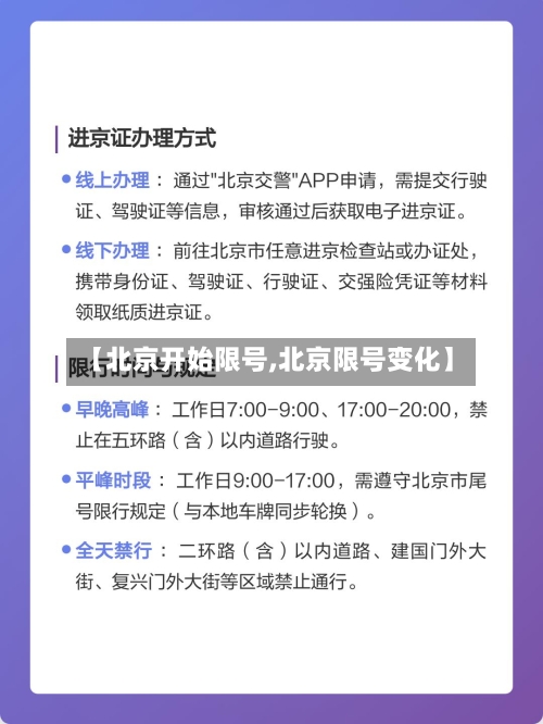 【北京开始限号,北京限号变化】