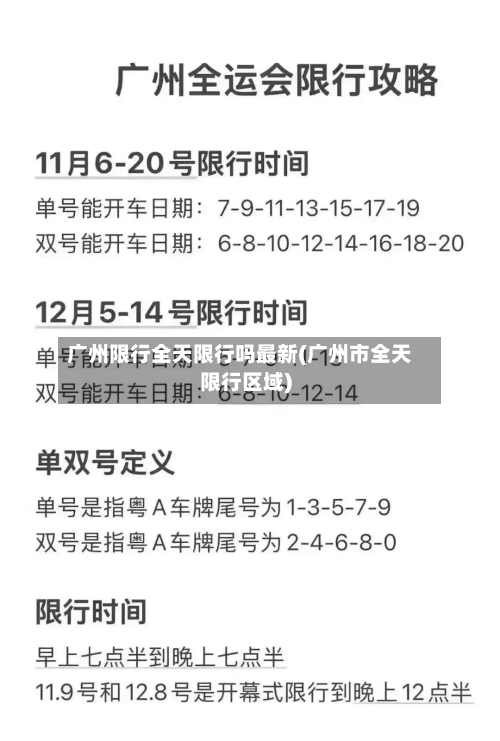 广州限行全天限行吗最新(广州市全天限行区域)