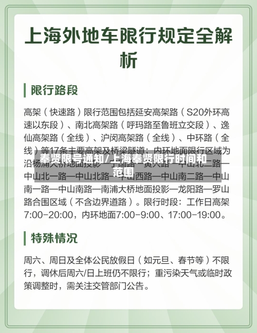 奉贤限号通知/上海奉贤限行时间和范围