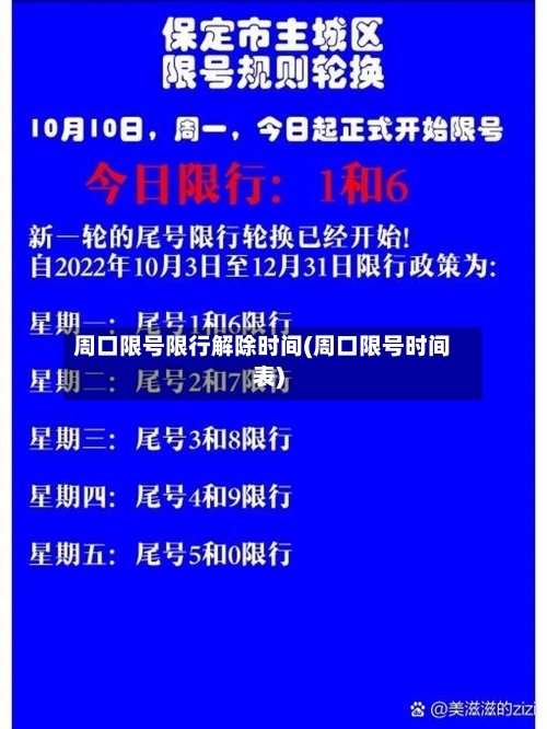 周口限号限行解除时间(周口限号时间表)
