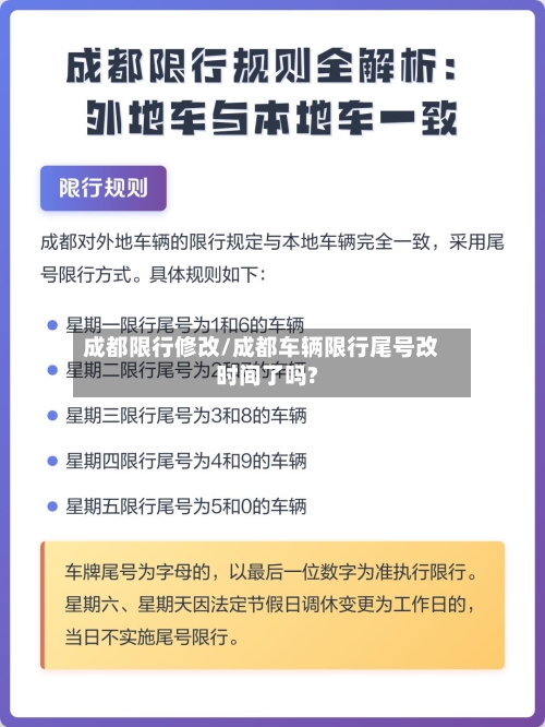 成都限行修改/成都车辆限行尾号改时间了吗?