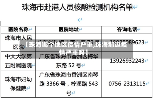 【珠海哪个地区疫情严重,珠海那边疫情严重吗】