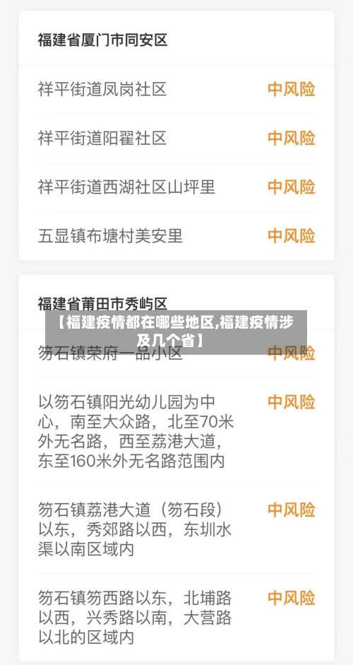 【福建疫情都在哪些地区,福建疫情涉及几个省】