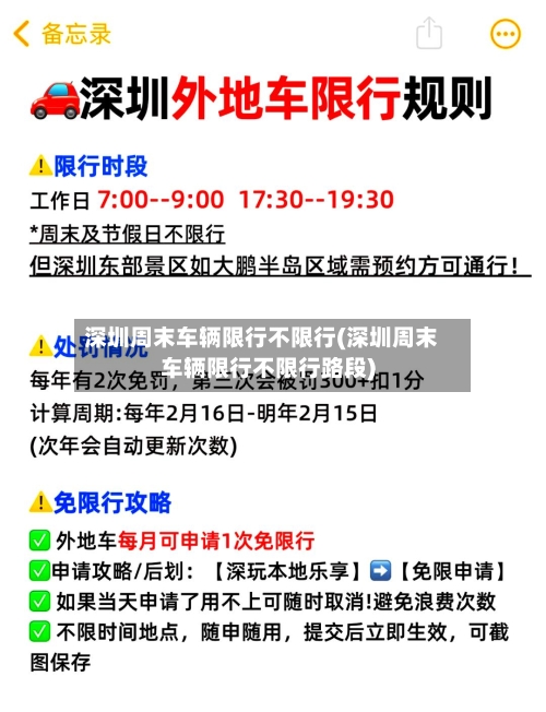 深圳周末车辆限行不限行(深圳周末车辆限行不限行路段)
