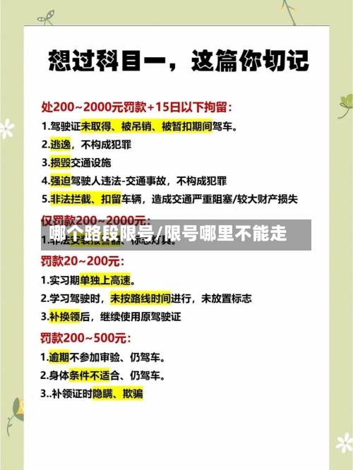 哪个路段限号/限号哪里不能走