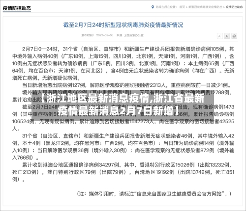 【浙江地区最新消息疫情,浙江省最新疫情最新消息2月7日新增】