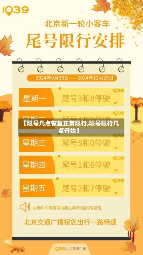 【限号几点恢复正常限行,限号限行几点开始】