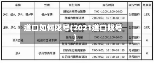 道口如何限号(2021道口限号)